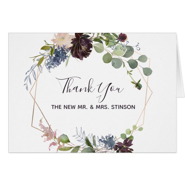 Glass Garden Geometric Thank You Card (Front Horizontal)