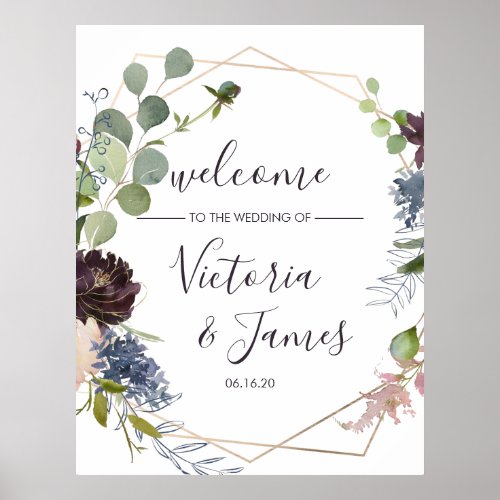 Glass Garden Geometric Wedding Welcome Poster