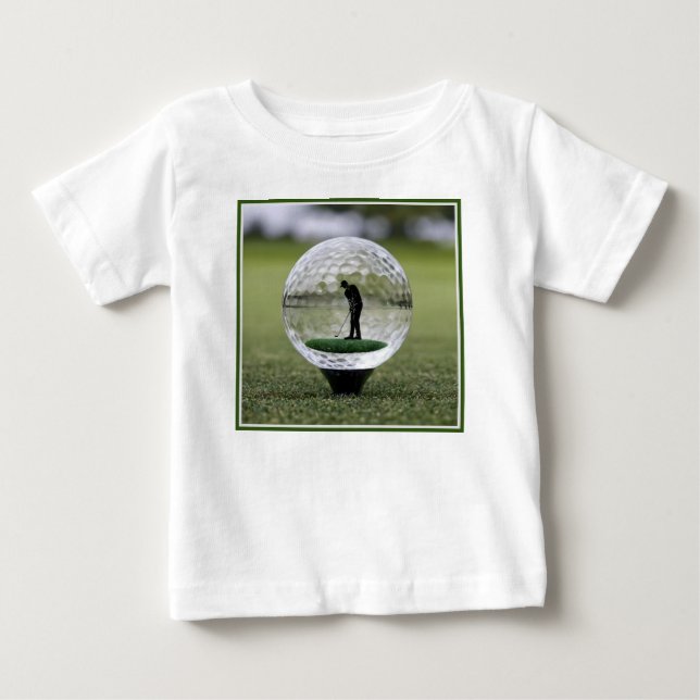 Glass Golf Ball With Golf Player Inside, Baby T-Shirt (Front)