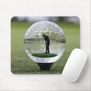 Glass Golf Ball With Golf Player Inside, Mouse Pad