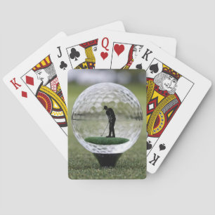 Glass Golf Ball With Golf Player Inside, Poker Cards