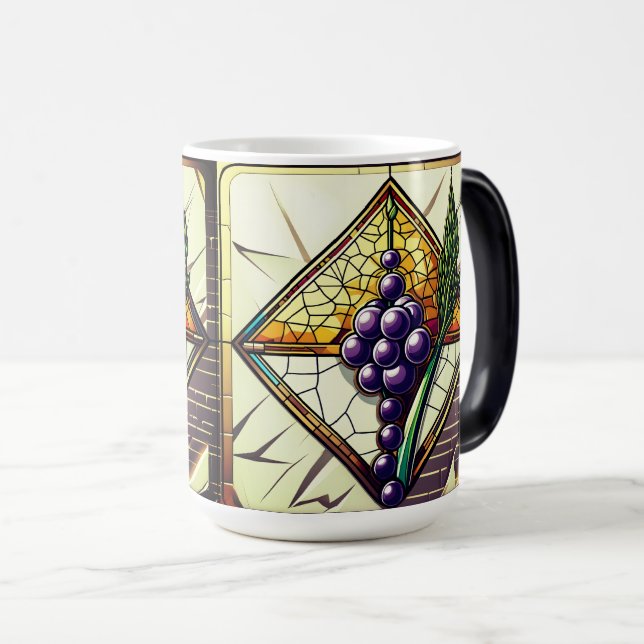 Glass Grapes and Wheat Coffee Mug (Front Right)