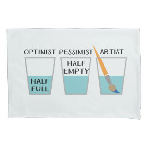 Glass Half Full Funny Meme Pillow Case