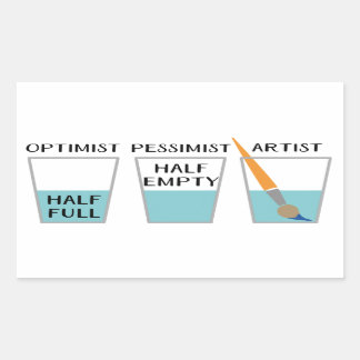 Glass Half Full Funny Meme Rectangular Sticker