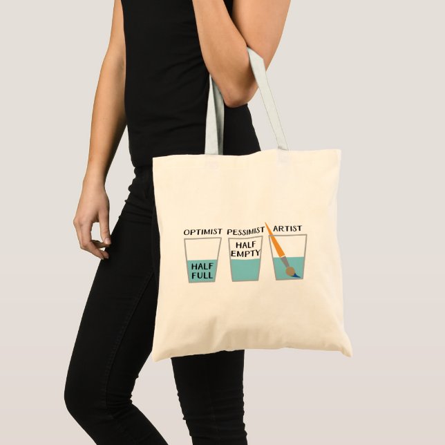 Glass Half Full Funny Meme Tote Bag (Front (Product))