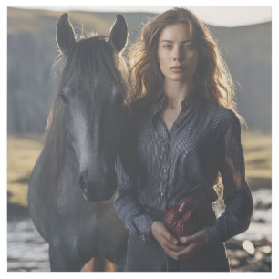 Glass Heart & Black Horse – Emotional Surreal Canv Gallery Wrap