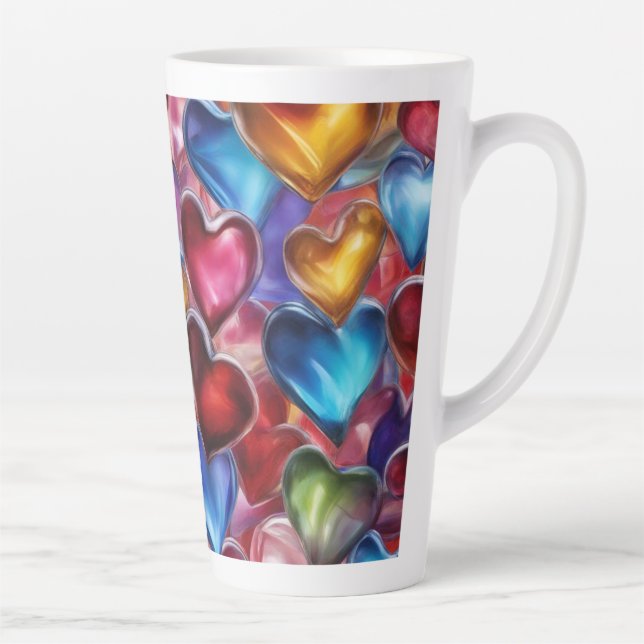 Glass Hearts - Latte Mug (Right)