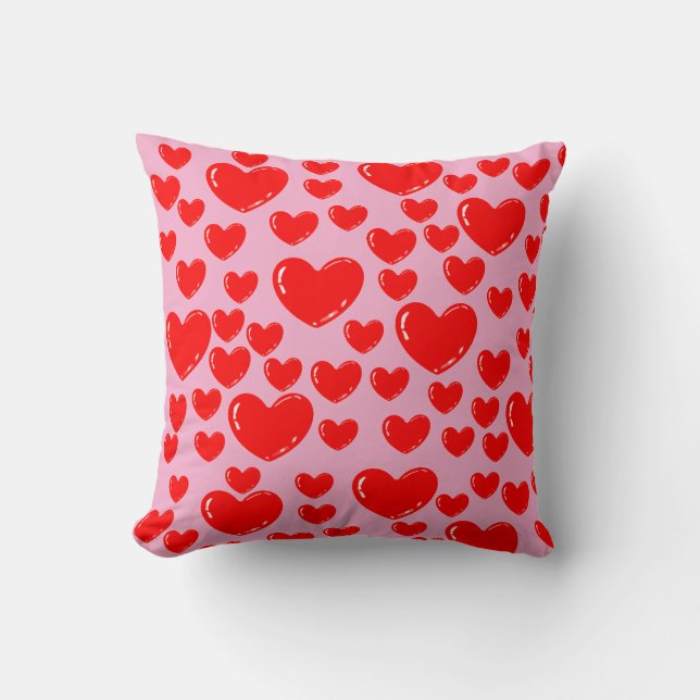 glass hearts throw pillow (Front)