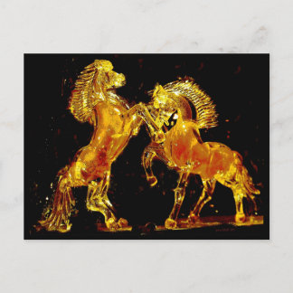 Glass Horses of Murano Italy Postcard