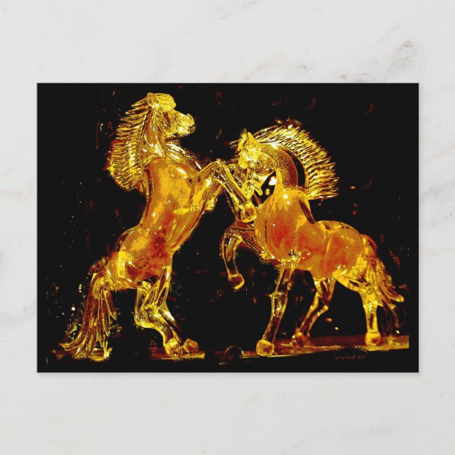 Glass Horses of Murano Italy Postcard (Front)
