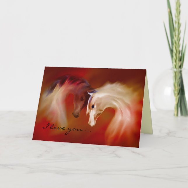 "Glass Horses, Valentine's Love" ~ Greeting Card (Front)