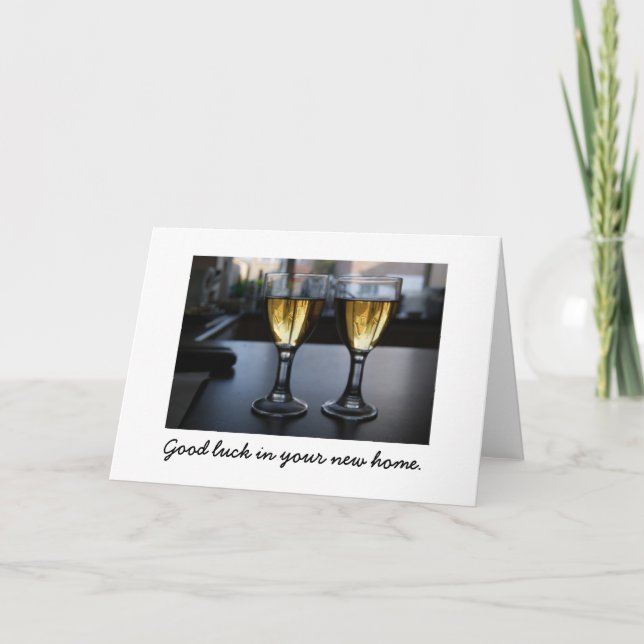 Glass Houses :  Good luck in your new home. Card (Front)