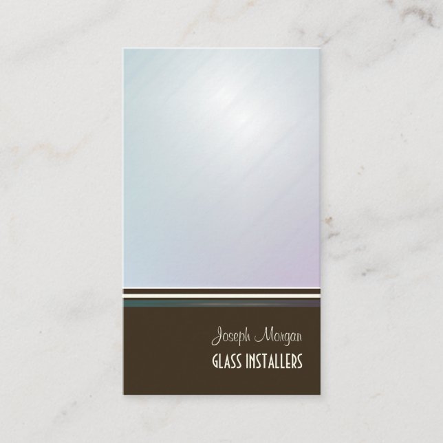 Glass installers,  business cards (Front)