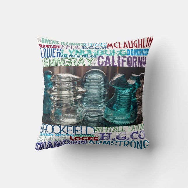 Glass Insulator Collectors Pillow (Back)