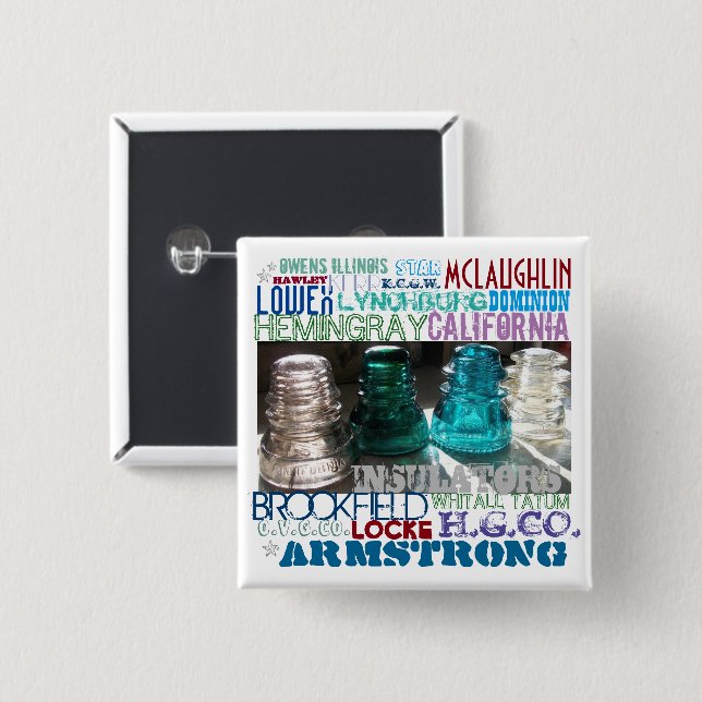 GLASS INSULATORS HISTORY of the RAILROAD Telegraph Button (Front & Back)