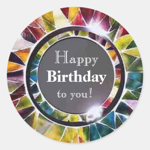 Glass Jewelry Luxury Happy Birthday Sticker
