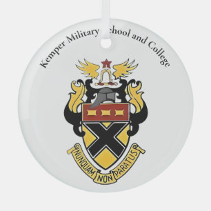Glass Kemper Military School and College Glass Ornament