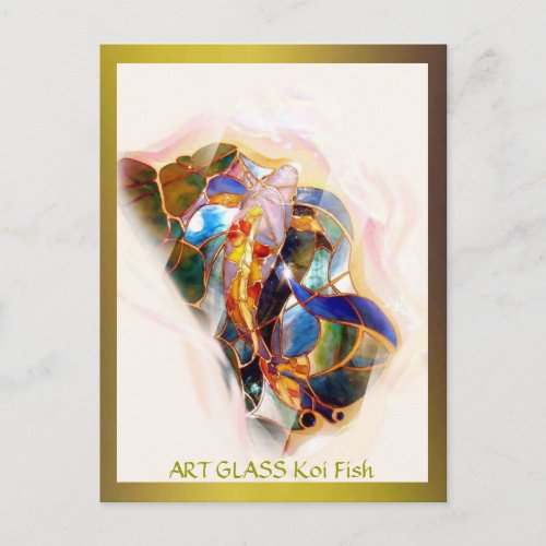Glass Koi Fish Modern Fine Art Postcard