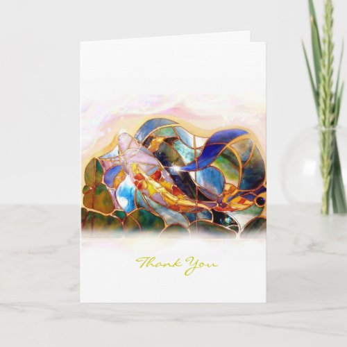 Glass Koi Fish Thank You Greeting Card vertical