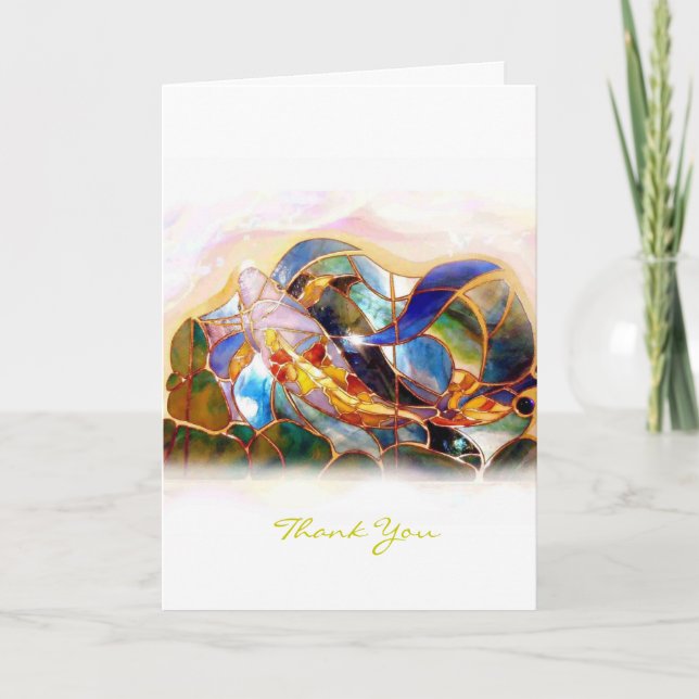 Glass Koi Fish Thank You Greeting Card vertical (Front)