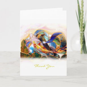 Glass Koi Fish You Thank Greeting Card Vertical