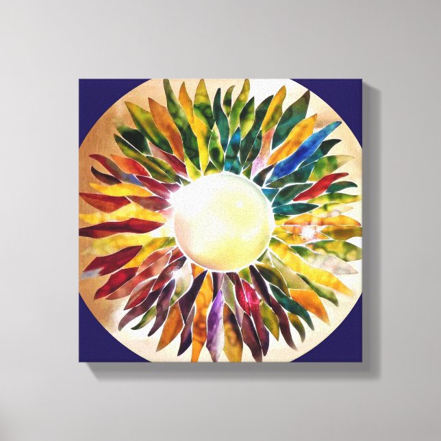 Glass Leaves Pearl Modern Fine Art Canvas Print (Front)