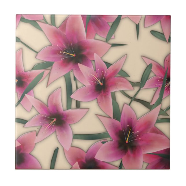 Glass, lilies, tile (Front)