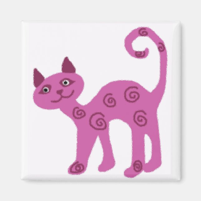 Glass looking kitty cat magnet (Front)