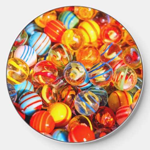 Glass marbles vintage old school colorful  wireless charger 
