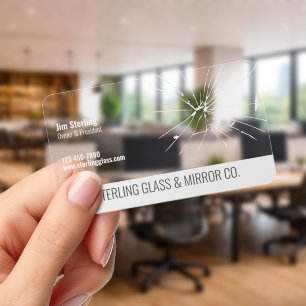 Glass & Mirror Company Clear Business Cards