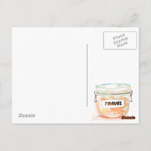 Glass Money Travel Jar Postcard