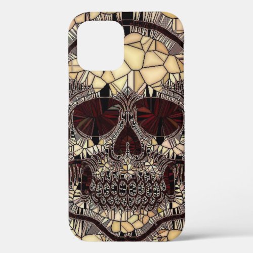 Glass Mosaic Skullbeige iPhone 12 Case