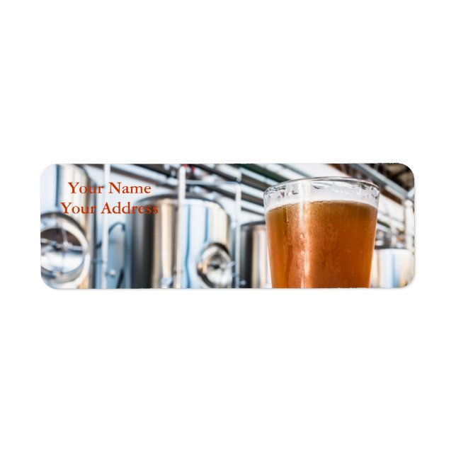 Glass of Beer at Microbrewery Label (Front)
