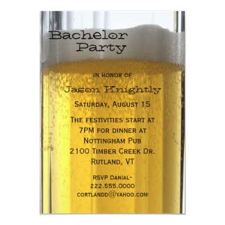 Glass of Beer Bachelor Party Invitation