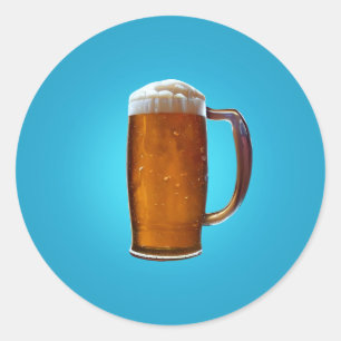 Glass of Beer Classic Round Sticker