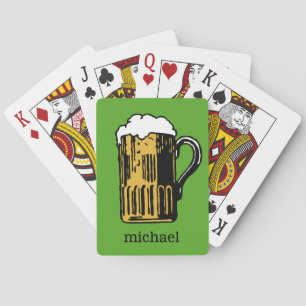 Glass of Beer custom name & color playing cards