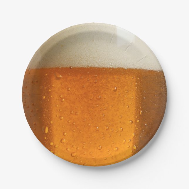 Glass of Beer Paper Plates (Front)