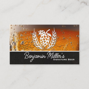 Glass of Beer with Foam Beer Craftsmen Business Card