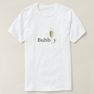 Glass of Bubbly Champagne minimalist white T-Shirt