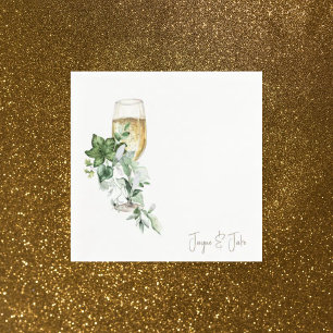 Glass of Champagne Personalized Cocktail Napkins
