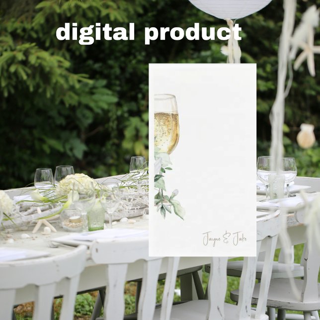 Glass of Champagne Personalized  Paper Guest Towels (Creator Uploaded)