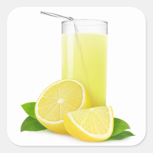 Glass of lemonade square sticker