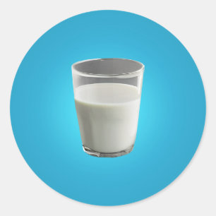 Glass of Milk Classic Round Sticker