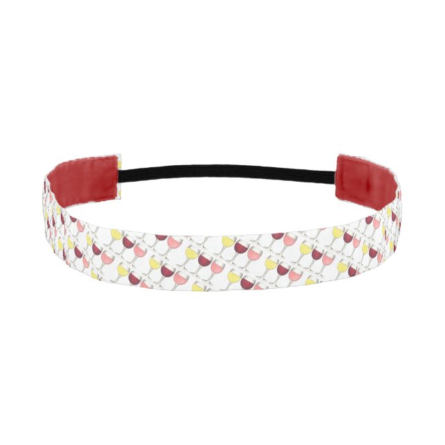 Glass of Red White Rosé Glasses Winery Wine Lover Athletic Headband (Front)