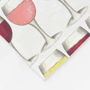 Glass of Red White Rosé Glasses Winery Wine Lover Fleece Blanket