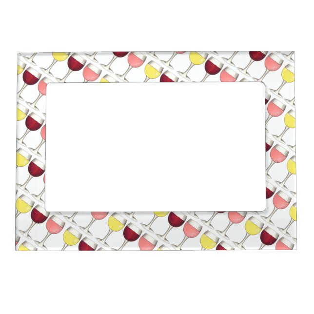 Glass of Red White Rosé Glasses Winery Wine Lover Magnetic Frame (Front)