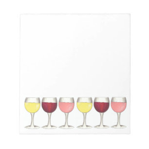 Glass of Red White Rosé Glasses Winery Wine Lover Notepad