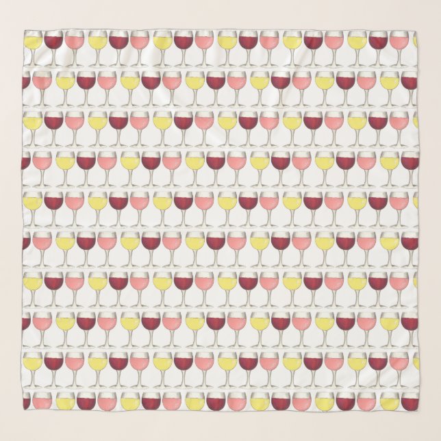 Glass of Red White Rosé Glasses Winery Wine Lover Scarf (Front)