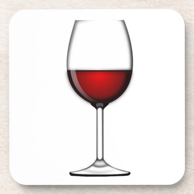 GLASS OF RED WINE BEVERAGE COASTER (Front)