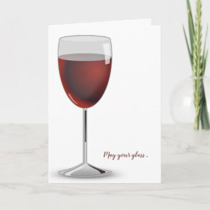 Glass of Red Wine birthday Card